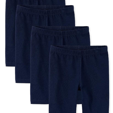 The Children's Place Pantalones cortos de ciclismo sólidos para niñas, paquete de 4 Tidal, pequeños