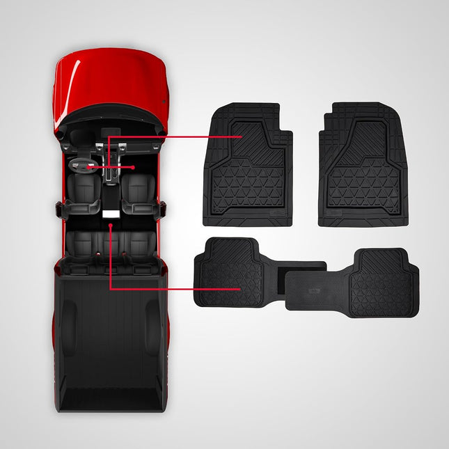 Dickies® 3-Piece Black Adjustable-Runner Truck Floor Mats