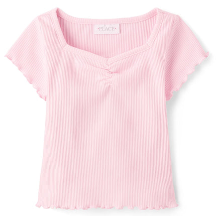 The Children's Place Girls' Basic Short Sleeve Kni