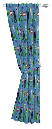 Minecraft Monster Hunters 84" Inch Drapes - Beautiful Room Décor & Easy Set Up, Bedding - Curtains Include 2 Tiebacks, 4 Piece Set (Official Minecraft Product)