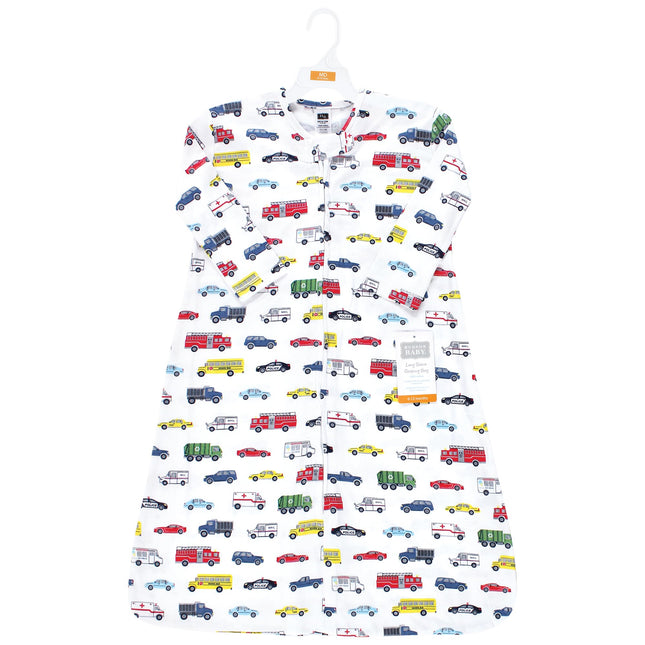 Hudson Baby Saco de Dormir, Saco y Manta de Algodón de Manga Larga Unisex para Bebé, Going Places, 6-12 Meses