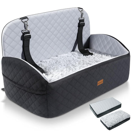 Gimars Upgrade Dog Car Seat with Reversible Long &