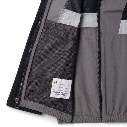 Columbia Youth Boys Spire Valley Windbreaker, Lightweight Windbreaker Jacket, Black/City Grey/Columbia Grey, XS