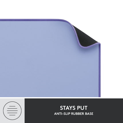 Logitech Desk Mat - Studio Series, Multifunctional Large Desk Pad, Extended Mouse Mat, Office Desk Protector with Anti-Slip Base, Spill-Resistant Durable Design, in Lilac