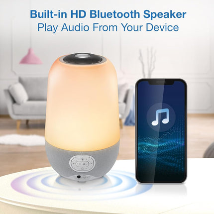 VTech BC8314 V-Hush Pro 2 Bluetooth Sleep Training Soother Speaker, One Touch Night Light Offers Over 250 Color Choices, 100 Stories, 100 Classical Songs, 10 Lullabies and 10 Natural Sounds.