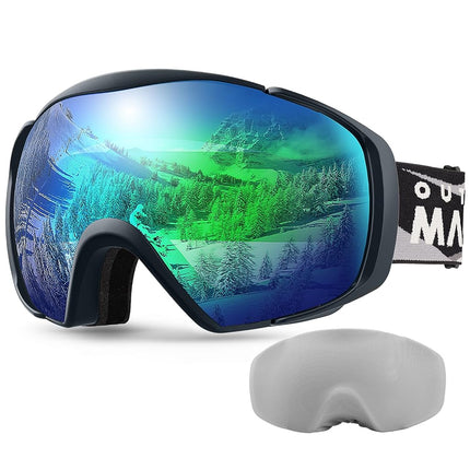 OutdoorMaster Ski Goggles with Cover, Anti-Fog OTG