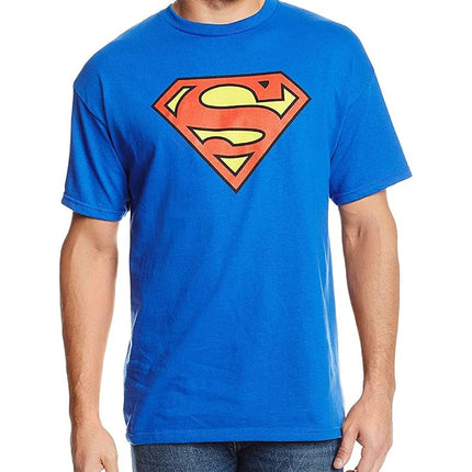 DC Comics Men's Superman Classic Logo T-Shirt, Royal, Large