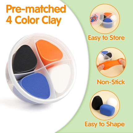 Helsort Air Dry Clay Kit for Kids 6-12, 12 Animal Pots & Sculpting Tools
