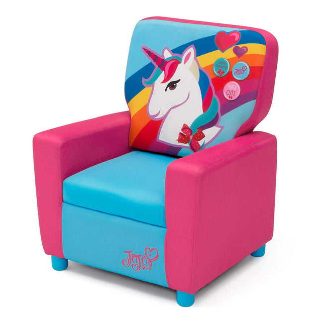 Delta Children Silla tapizada con respaldo alto, rosa y azul cielo