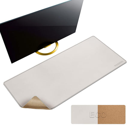 MAIDERN 100 x 40cm Cork & Leather Desk Pad, Large 