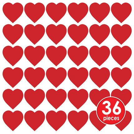 Beistle 77760-12 36-Piece RedPrinted Heart Cutout, 12-Inch