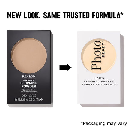 Revlon Face Powder, PhotoReady Blurring Face Makeup, Longwear Medium- Full Coverage with Flawless Finish, Shine & Oil Free-Fragrance Free, 010 Fair Light, 0.25 Oz/ 7.1g