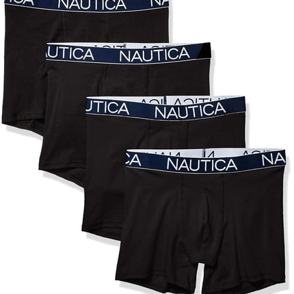 Nautica Men's Cotton Stretch 4 Pack Boxer Brief, B