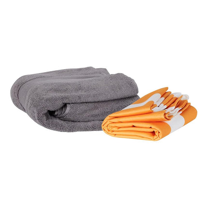 Dock & Bay Beach Towel - Quick Dry, Sand Free - Compact, Lightweight - 100% Recycled - Includes Bag - Cabana - Ipanema Orange - Large (160x90cm, 63x35)