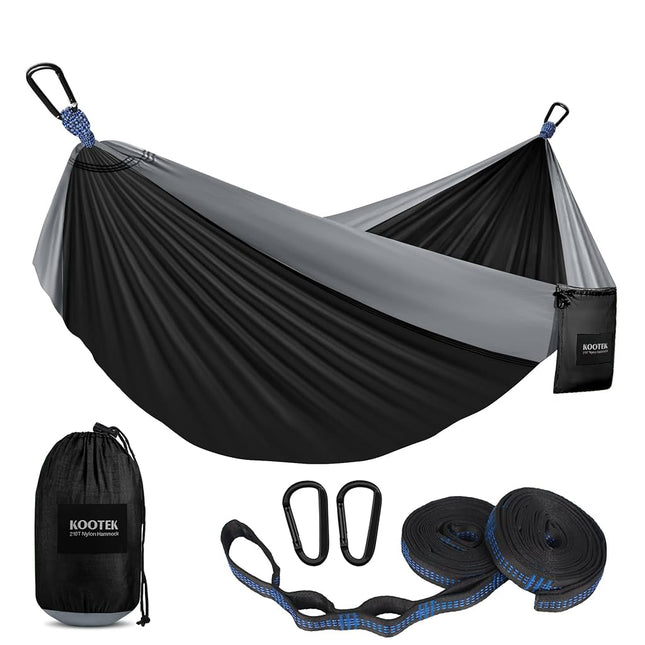 Kootek Camping Hammock 400 lbs Capacity, Portable Hammocks with Tree Straps & Attached Carry Bag, Camping Essentials Gear, Perfect for Outside Indoor Hiking Beach Backpack Travel