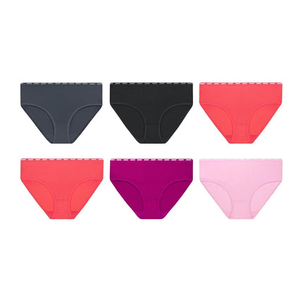 Culottes Hanes Big Moves pour filles, sous-vêtements extensibles respirants pour adolescentes, X-Temp, anti-humidité, lot de 6, rose/noir/gris, rose/noir/gris, 14