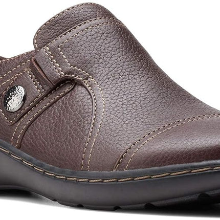 Clarks Women's Cora Poppy Loafer, Dark Brown Tumbled, 7 Narrow