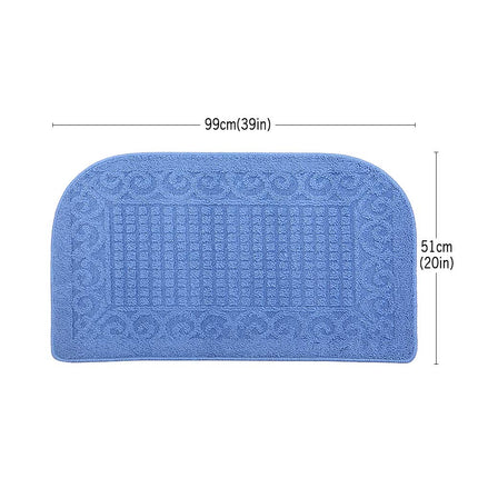 COSYHOMER 39x20 Half Round Kitchen Rug,Non Slip Washable Mat,Blue 1PC