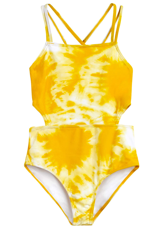 Kanu Surf Girls' Beach Sport Cut-Out One Piece Swi