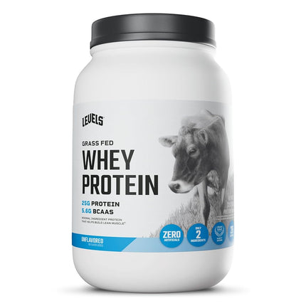 Levels 2LB Unflavored 100% Grass Fed Whey Protein,