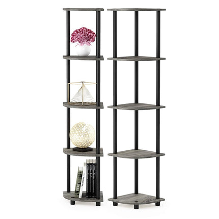 Furinno TURN-N-TUBE Set of 2, 5-Tier Corner Shelf,
