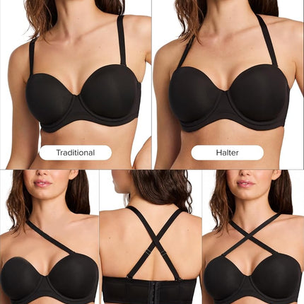 Wacoal Women's Red Carpet Strapless Bra Full Coverage, Black, 36DD