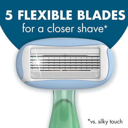 BIC Soleil 5 Escape Scented Women's Disposable Razors, 5 Blades, Comfortable Shave, Jasmine & Eucalyptus Scented Handle Shaving Razors for Women, 2 Count