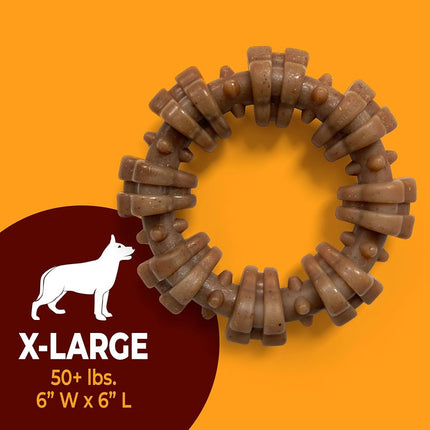 Nylabone Strong Chew Ring Dog Chew Toy Made with Real Beef & Chicken