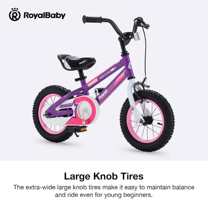 Royalbaby Novaride Kids Bike Toddlers 12 Inch Wheel Bicycle Beginners Boys Girls Ages 3-4 Years, Kickstand, Pink