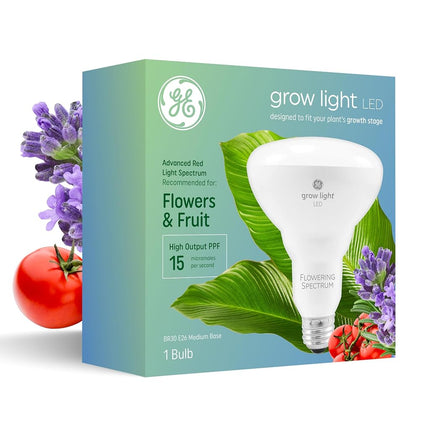 GE Lighting 93101231 Ampoule horticole LED BR30 9 W pour plantes, spectre reproductif rouge