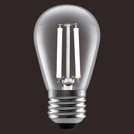 SYLVANIA S14 Clear LED White Filament Bulb, 2W, Dimmable, 150 LMS, Medium Base, 2700K, Soft White - 4 Pack (42269)