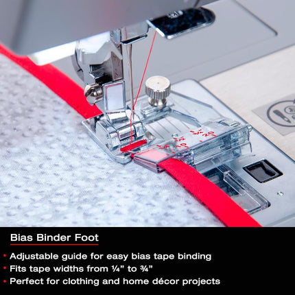 SINGER Home Décor Presser Foot Kit | Includes Piping, Bias Binder & Ruffler Attachment | Perfect for Tailored Finishes, Bias Binding & Pleating | Compatible with SINGER Sewing Machine