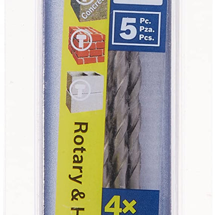 BOSCH LBH0025 Juego de 5 brocas para taladro percutor de vástago redondo de 5/32 pulg. x 6 pulg.
