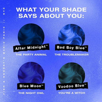 MANIC PANIC Classic Blue Moon Semi Permanent Hair Color - Neon Cool Blue Hair Dye for Women & Men That Lasts 4-6 Weeks - Vegan, Ammonia & Cruelty-Free - Create & Mix Custom Shades (4oz / 3pk)