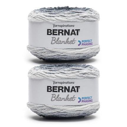 Bernat Blanket Perfect Phasing DEEP Black Cake Yar