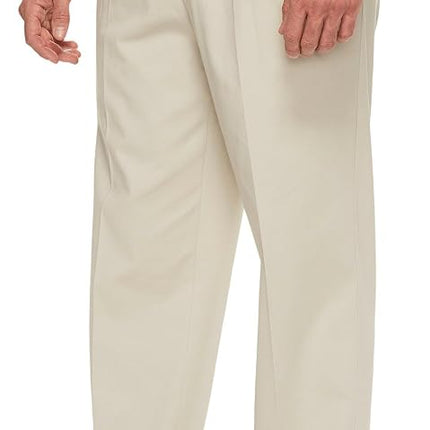 DOCKERS Men's Classic Fit Easy Khaki Pants-Pleated (Standard and Big & Tall) Casual, Cloud, 44W x 30L
