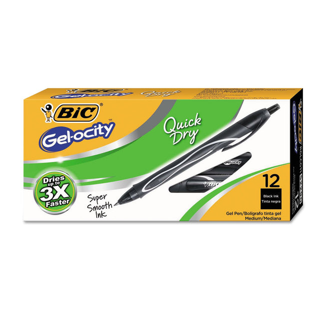 BIC RGLCG11BK Gel-ocity Quick Dry Retractable Gel,