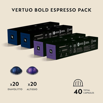 Nespresso Vertuoline Bold Assortment, 10 Count (Box of 4)