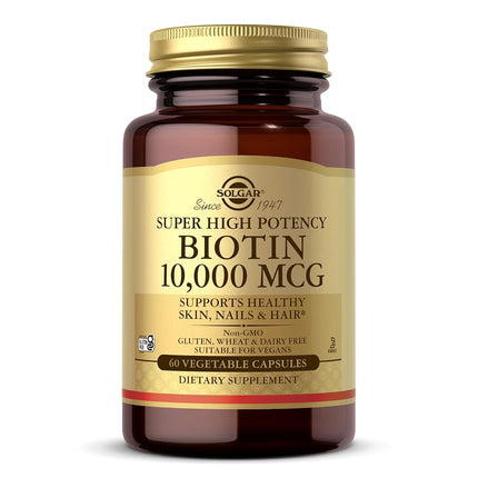 Solgar - Biotin 10,000 mcg Vegetable Capsules 60 C