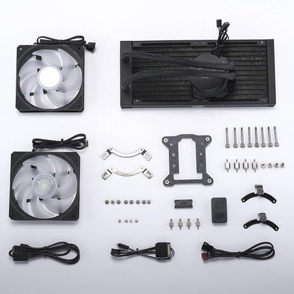 Cooler Master MasterLiquid ML240L V2 ARGB Simple Water Cooling CPU Cooler 10.9 x 4.7 x 1.1 Inches 277 x 119.6 x 27.2 mm Liquid-Cooling-System-CPU Cooler