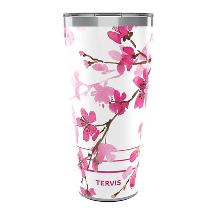 Tervis Traveler Sakura Japanese Cherry Blossom Triple Insulated Tumbler Travel Cup Keeps Drinks Cold & Hot, 20oz, Stainless Steel