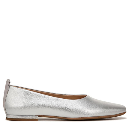 Franco Sarto Women's Vana Slip on Ballet Flat Loafer, Silver Metallic, 11 Wide