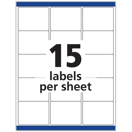 Avery ID Labels, Sure Feed Technology, Permanent Adhesive, 2" x 2-5/8", 5 Packs (6572)