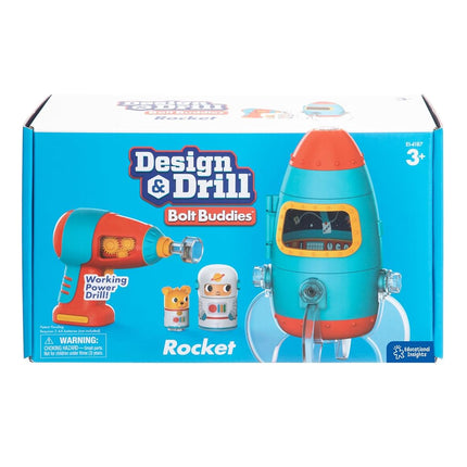 Educational Insights Design & Drill Bolt Buddies Rocket │Fine Motor Skills & STEM Toy │Perfect Drill Toy for 3+