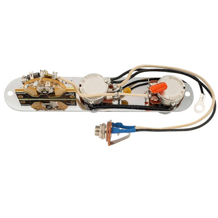 Musiclily Pro Electric Guitar Pre-wired Wiring Harness Upgrade for American Style TL with 3-Way Switch and 2A Pots, Chrome