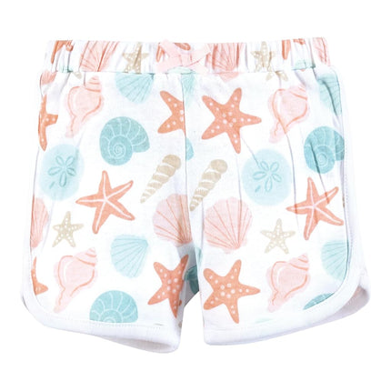 Hudson Baby Unisex Baby Shorts Bottoms 4-Pack, Sea Shells, 5T