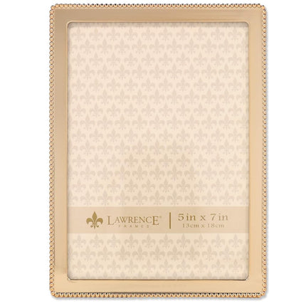 Lawrence Frames 714057 5x7 Gold Metal Classic Bead