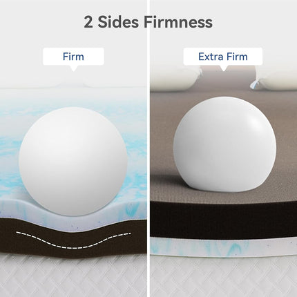 Erdoru Extra Firm Mattress Topper Twin Size 3 Inch, Pain Relieving Foam Bed Topper for Extra Support, Gel Memory Foam&High-Density Foam Mattress Pad, CertiPUR-US Certified