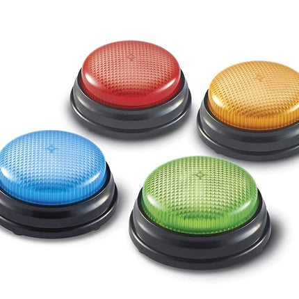 Learning Resources (UK Direct Account) Learning Resources Lights and Sounds, Family Night Game, Game Show, Classroom Accessories, Siren, Buzzer, Set of 4, Ages 3+