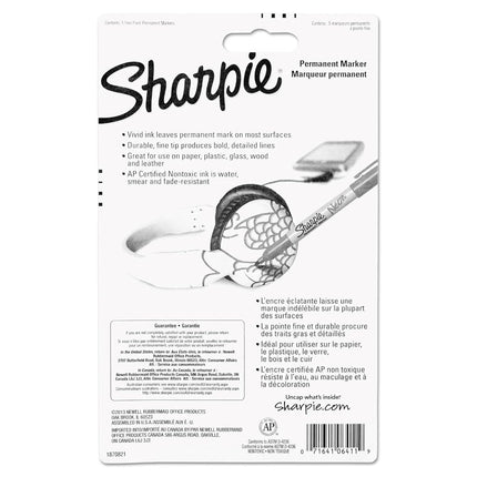 Sharpie Fine Neon Permanent Marker - Assorted Colours, Pack of 5